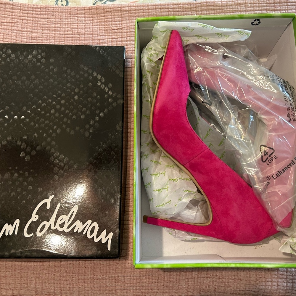 Sam Edelman Dea Hot Pink Suede Pumps